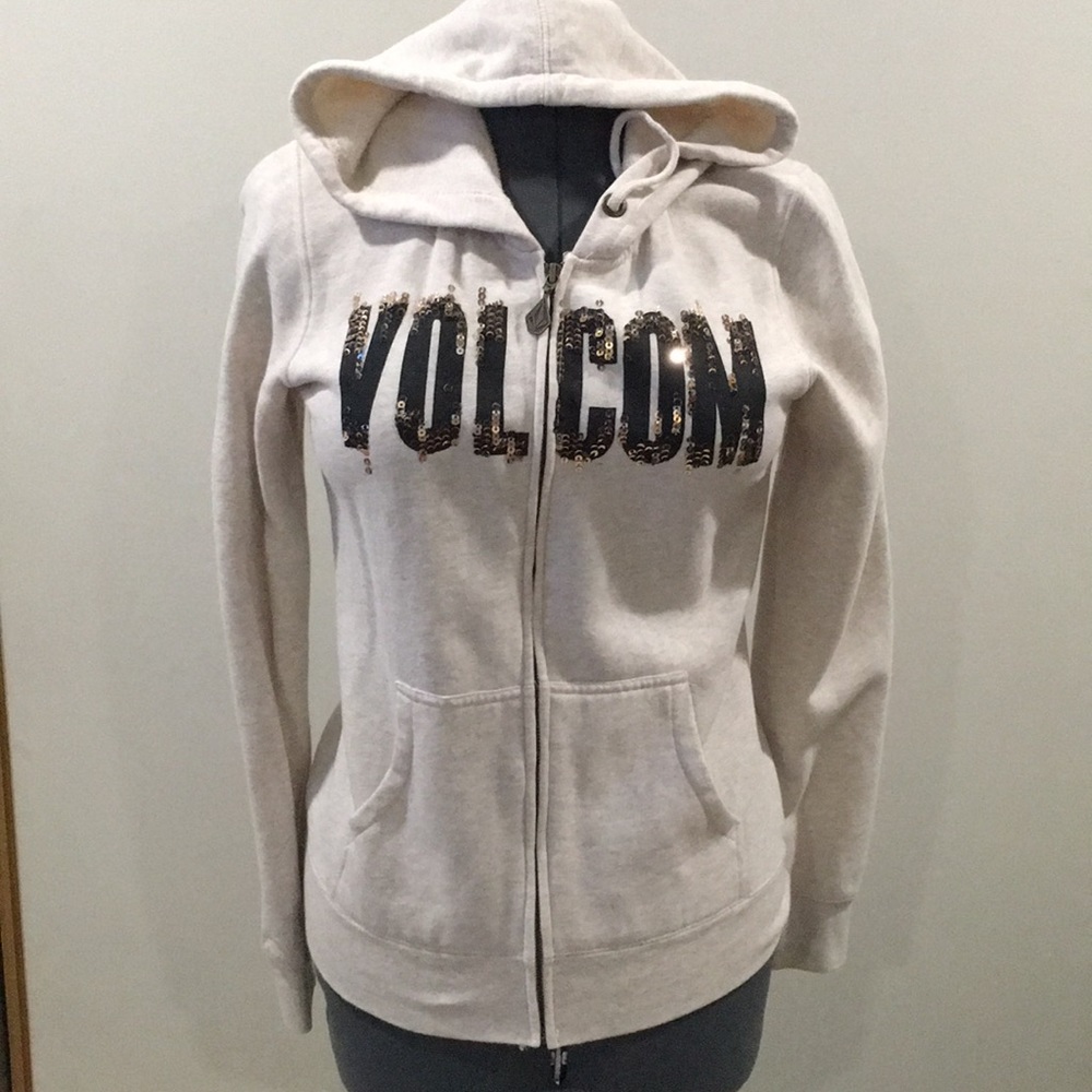 Volcom Heather Tan ZIP Up with Sequins